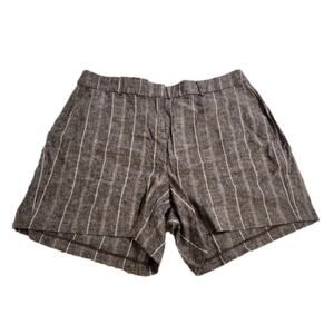Lane Bryant striped boho‎ Grey and white linen blend shorts plus size 20